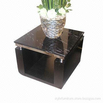 Corner table with marble top and MDF frame